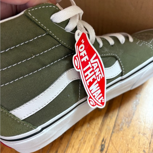 Vans Olive and White Skate Shoes - Picture 5 of 6
